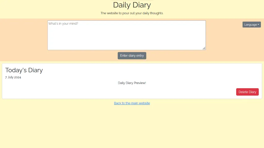 Daily Diary Website