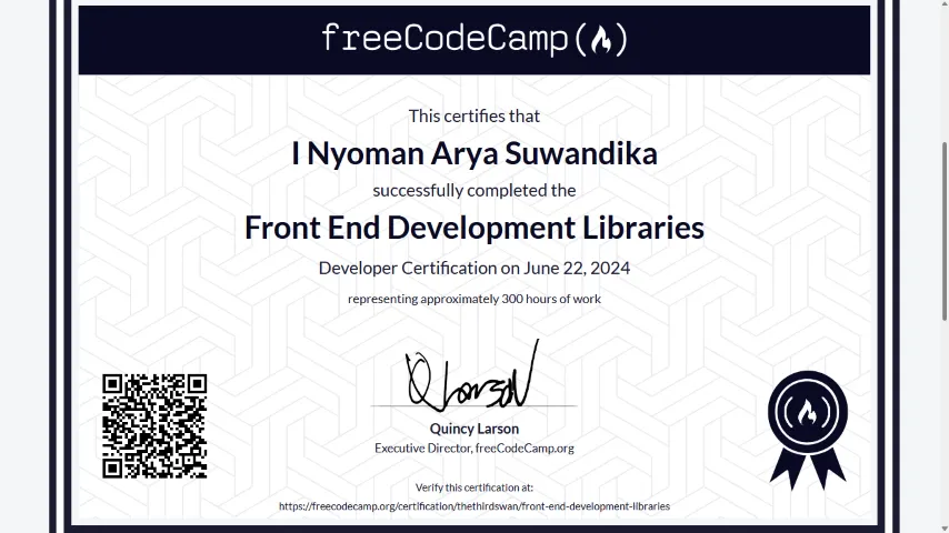 Front End Development Libraries Certification